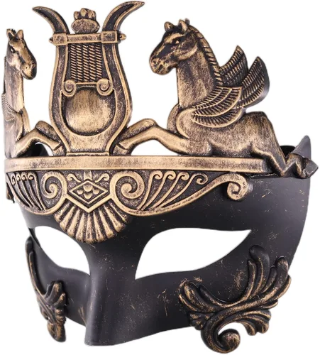 Vista 3 de Ubauta Máscara veneciana de soldado griego y romano masculino para hombre