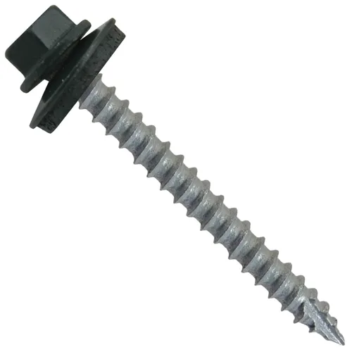 Vista 18 de TORNILLOS PARA TECHOS DE METAL #14: (250) Tornillos x 1" ABC GRIS Tornillo para techo de chapa metálica con cabeza hexagonal y arandela.