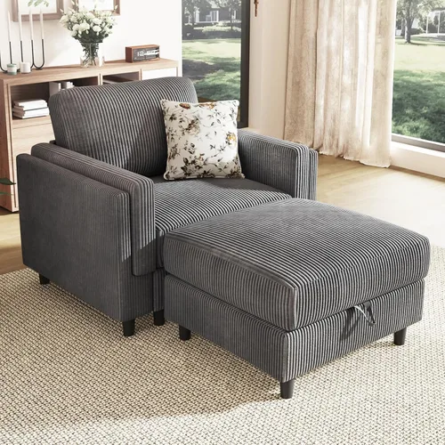 Vista 12 de Sofá de dos plazas para sala de estar, sofá modular pequeño seccional, color beige Cómoda silla de sala de estar con asiento profundo, sofá de 2
