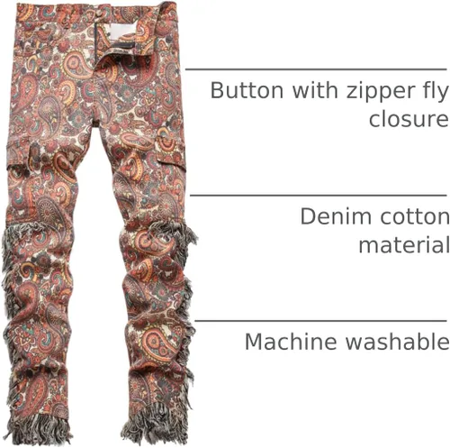 Vista 133 de Enrica Pantalones vaqueros estampados casuales para hombre