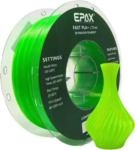 Vista 30 de EPAX High Speed PLA+ Filamento para Impresora 3D, Filamento de Impresión 3D de PLA Rápido, 1.75mm, Precisión Dimensional +/- 0.03 mm, Carrete de 1KG