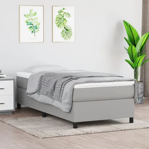 Vista 2 de vidaXL Cama de somier con colchón, marco de cama de tela individual XL, dimensiones de 39.4 x 79.9 pulgadas, transpirable y duradera, firmeza media