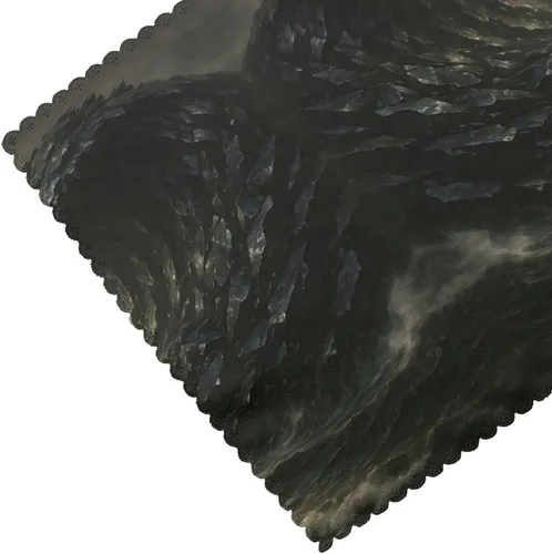 Vista 5 de Rectangular Placemats Set of 4, Heat Resistant Obsidian Tsunami Printed Kitchen Dining Table Mats