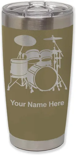 Vista 36 de LaserGram Vaso aislado al vacío de 20 onzas, juego de batería, grabado personalizado incluido (negro)