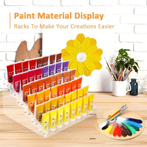 Vista 2 de Estante organizador de esmalte de uñas de 6 niveles, soporte acrílico para pintura de uñas, tinta de tatuaje, aceite esencial, almacenamiento