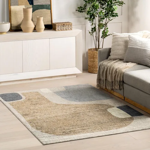 Vista 26 de Nuloom Aadhya - Alfombra geométrica de 2 x 8 pies para sala de estar, dormitorio, comedor, entrada, pasillo, color marrón claro