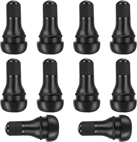 Vista 7 de YoRise 8 unidades TR412 Vástagos de válvula de neumático sin cámara, Kit de vástagos de válvula automotriz de goma de montaje rápido resistente