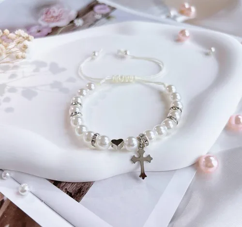 Vista 5 de Regalos de bautismo para niñas (bautismo, corazón blanco)