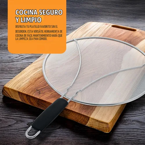Vista 7 de U.S. Kitchen Supply Protector de salpicaduras de acero inoxidable de 13 pulgadas, cubierta de malla fina, grasa y aceite, pantalla de salpicaduras