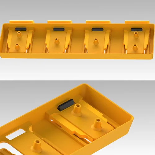 Vista 2 de Soporte de batería compatible con soporte de batería DeWalt 20V, montaje de 4 ranuras a granel, herramienta de garaje, herramientas para Dewalt 20v
