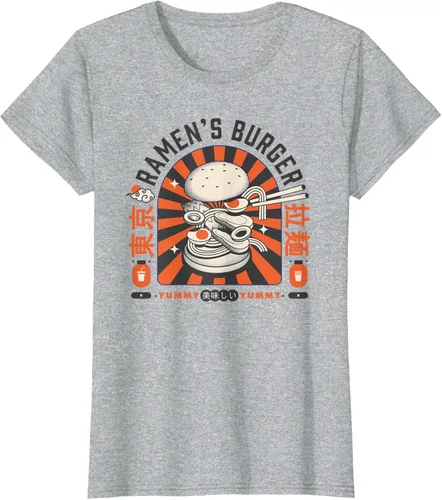 Vista 8 de Ramen's Burger Japan Art Anime Ramen Japon Pop Style Vintage Camiseta, gris, S Gris Oscuro
