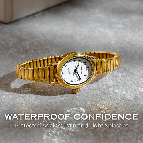 Vista 6 de Miykon Dainty Vintage Dress Watches for Women – Easy Reader Analog Ladies Watch for Small Wrists with Stainless Steel Expansion Bracelet – Second