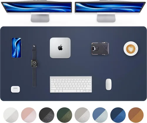 Vista 35 de Tapete protector para escritorio y mouse, antideslizante, de piel sintética, tapete impermeable de escritura para laptop, para oficina y hogar