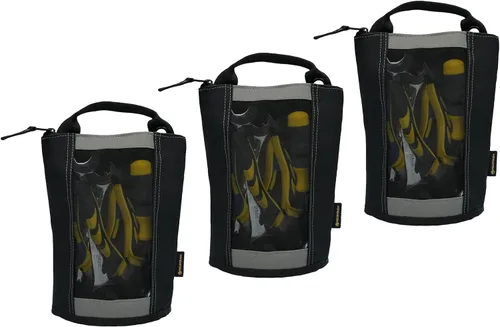 Vista 37 de Bolsa de herramientas de lona con cremallera MELOTOUGH, bolsa de herramientas con cierre, bolsa de malla resistente con ventana, ojales para colgar
