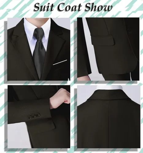 Vista 4 de Yavakoor - Conjunto completo de traje formal de boda para niños