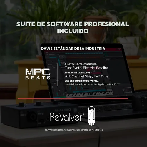 Vista 6 de M-AUDIO M-Track Solo - Interfaz de audio USB, 48 kHz / 1 XLR in (paquete de 8)