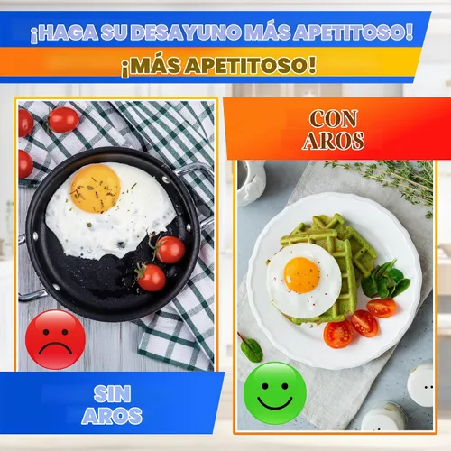 Vista 6 de 2 anillos de huevo para freír huevos, molde redondo de acero inoxidable de 2.89 pulgadas, mango plegable, resistente al calor y no deformable