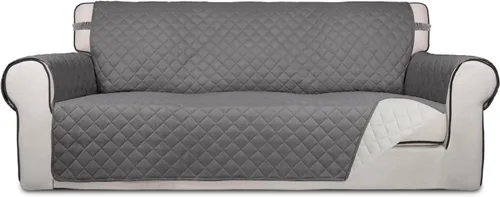 Vista 100 de PureFit - Funda de sofá acolchada reversible, protector de muebles impermeable, funda de sofá lavable con espuma antideslizante y correas elásticas