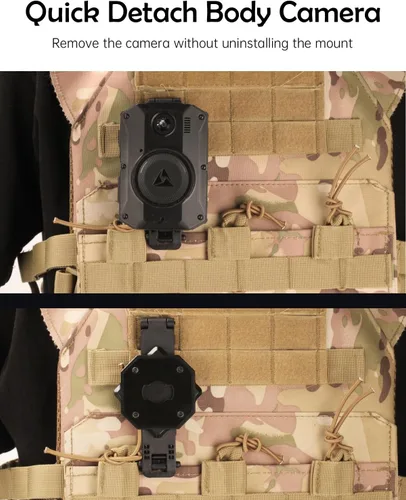 Vista 7 de WEIGUZC Soporte de cámara Molle compatible con Axon Taser Body Camera 2/3/4 - Soporte Molle de aluminio ligero para chaleco táctico y uniforme