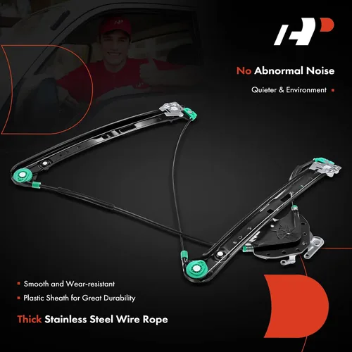 Vista 5 de A-Premium - Regulador de ventana eléctrico sin motor de reemplazo para BMW E46 323i 325i 325xi 328i 330i 330xi para el lado del conductor delantero