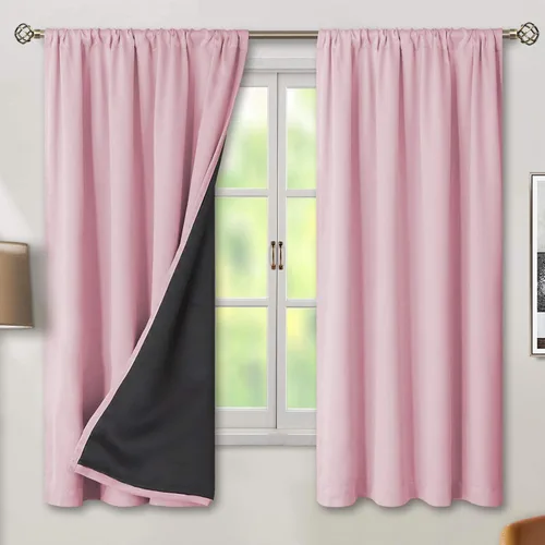 Vista 10 de BGment - Cortinas opacas para sala de estar de 63 pulgadas de largo, juego de 2 paneles, cortinas para oscurecer toda la habitación, cortinas