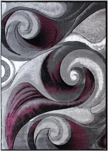 Vista 2 de Masada Rugs, Alfombra tejida moderna, morada, tallada a mano (8 pies x 10 pies, morado)