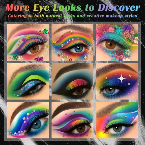 Vista 8 de UCANBE Paleta de maquillaje de ojos altamente pigmentada, paleta de sombra de ojos metálica mate brillante de larga duración, mezclable