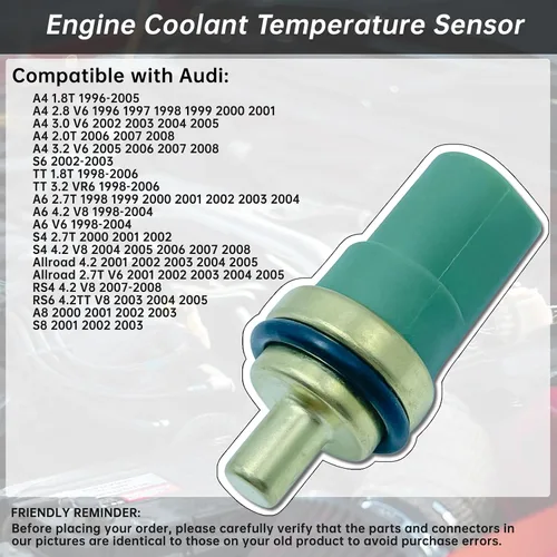 Vista 2 de Sensor de temperatura del refrigerante compatible con Vw Passat Beetle Golf Jetta Cabrio A4 S6 TT A6 S4 RS4 RS6 A8 S8 1998 1999 2000 2001 2002 2003