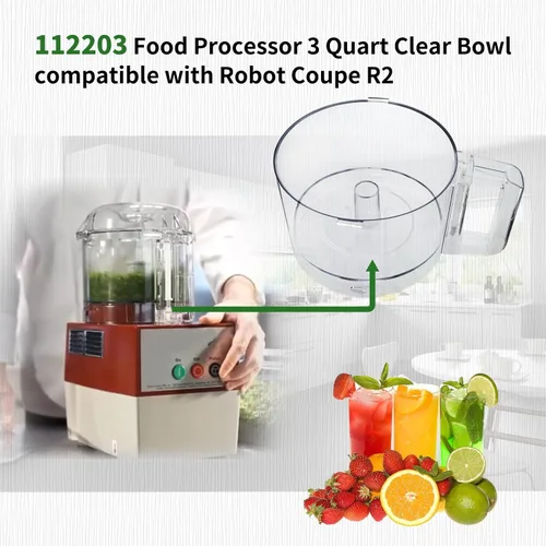 Vista 3 de 112203 - Cuenco para procesador de alimentos de 3 cuartos de galón compatible con Robot Coupe R2 procesador de alimentos