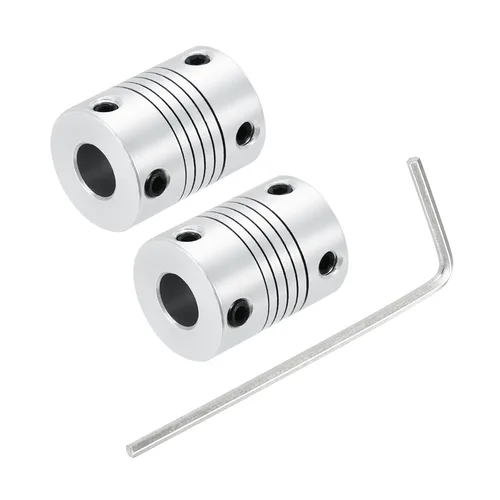 Vista 14 de uxcell 4 piezas de acoplamiento de eje de aleación de aluminio de 0.157 in a 0.157 in, acoplador flexible L25xD19, conector de junta de motor paso a