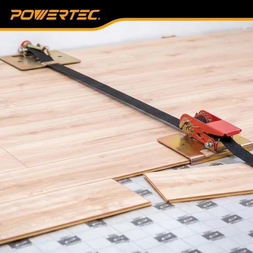 Vista 5 de POWERTEC Abrazadera de correa para suelo de madera, abrazadera de instalación para pisos con correa de nailon de 13 pies, fuerza de sujeción de 220