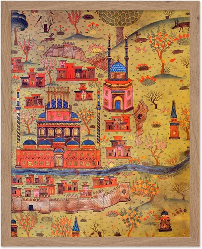 Vista 42 de Poster Master Póster retro de viaje con mapa monumental vintage de Florencia, arte italiano, gran regalo para hombres, mujeres, amantes