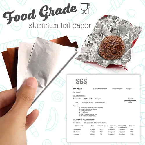 Vista 2 de LotFancy Envolturas de caramelos de aluminio para chocolates, 4 x 4 pulgadas, 900 piezas de papel de aluminio para envolver dulces, hojas cuadradas