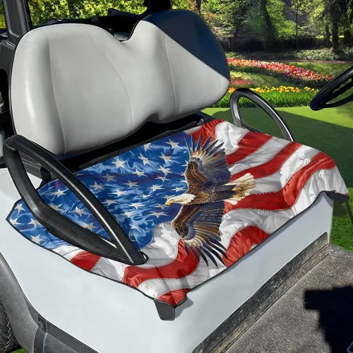 Vista 6 de AFPANQZ Toalla personalizada para cubierta de asiento de carrito de golf, añade tu texto, imagen, logotipo, nombre, protector de asiento de carrito