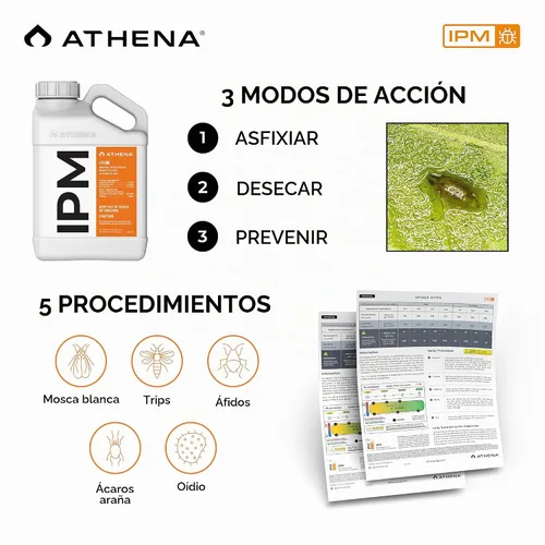 Vista 4 de Athena IPM Solución de Control de Plagas de Plantas - Fungicida y Insecticida de Espectro Amplio, Apoya el Control de Ácaros, Moho En Polvo y Plagas