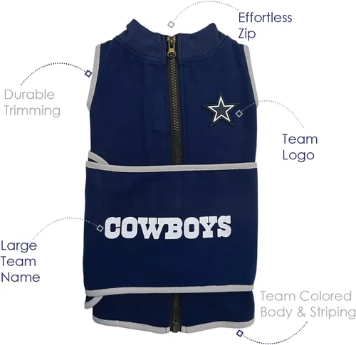 Vista 7 de NFL Dallas Cowboys - Camisa para perro, chaleco calmante de solución calmante y calmante para perros y gatos con miedos, fuegos artificiales, ruidos