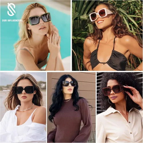 Vista 3 de SOJOS Retro Square Polarized Womens Sunglasses Trendy Oversized Large Women's Big Shades SJ2224