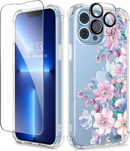 Vista 45 de GVIEWIN - Funda para iPhone 11 con protector de pantalla + protector de lente de cámara, cubierta protectora transparente suave de poliuretano