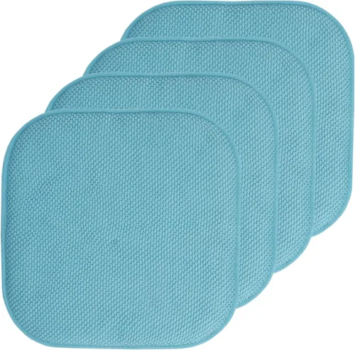 Vista 109 de Sweet Home Collection Cojines de espuma viscoelástica para silla, antideslizantes, diseño de panal de abeja, 16 x 16 pulgadas, paquete de 2