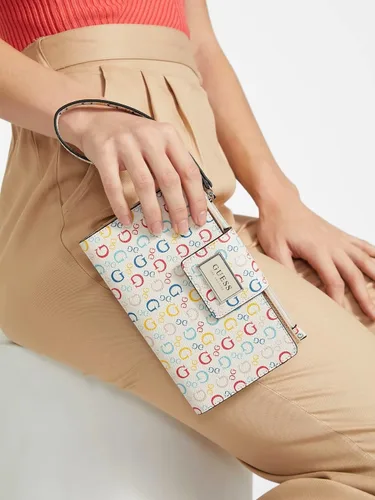 Vista 3 de GUESS Organizador de teléfono con logotipo de Abree, Blanco Multi