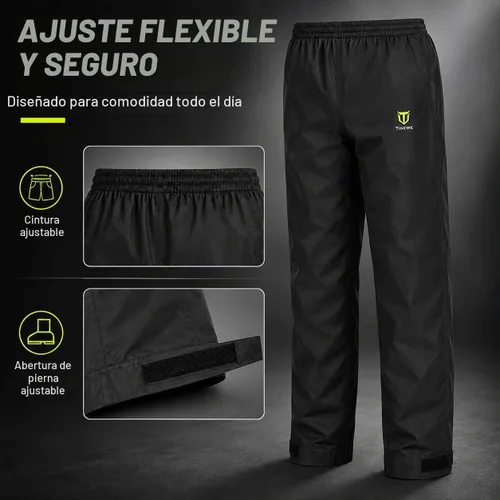 Vista 4 de TIDEWE Traje de lluvia para hombre, impermeable, ligero, de 2 piezas Negro