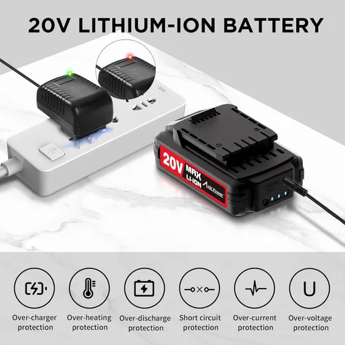 Vista 3 de AVID POWER Juego de taladro inalámbrico de litio de 20 V Max, kit de taladro eléctrico con batería y cargador, portabrocas sin llave de 3/8