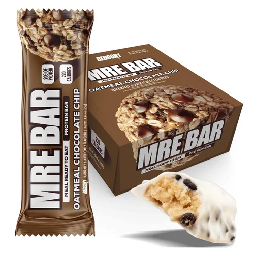 Vista 15 de REDCON1 MRE Barras de proteína de masa de galletas con chispas de chocolate, 12 barras de aperitivos para desayuno o después del entrenamiento 12