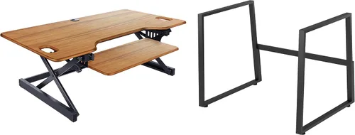 Vista 35 de Rocelco - Convertidor de escritorio para trabajar de pie con altura ajustable de 32 pulgadas - Estación de trabajo para computadora sentada o de pie