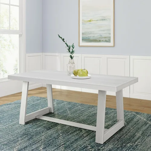 Vista 20 de Plank+Beam - Mesa de comedor de 48 pulgadas estilo granja, mesa de cocina rústica de madera maciza, mesa de comedor para el comedor, mobiliario