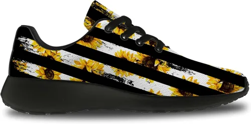 Vista 6 de Zapatos de girasol para mujeres y hombres tenis para correr cómodos deportes caminar tenis flores regalos para niño y niña