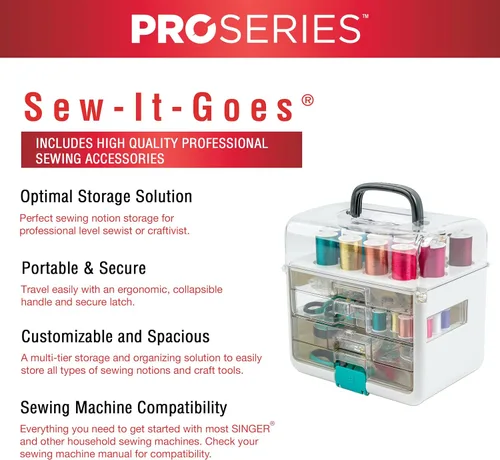 Vista 6 de SINGER ProSeries Sew-It-Goes - Kit de costura y sistema de almacenamiento de 356 piezas 356-piece deluxe sewing kit with ProSeries scissors, seam