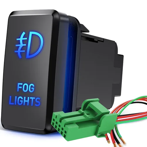 Vista 23 de Nilight Interruptor de Botón de Luces Auxiliares 12V Encendido/Apagado con Kit de Cable Conector 1.54" x 0.83" Repuesto para Toyota Tacoma Tundra
