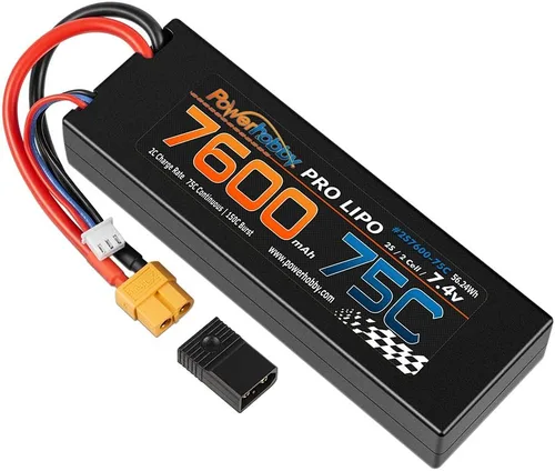 Vista 4 de Powerhobby 2S 7.4v 7600mah 75c Lipo Batería con enchufe XT60 + adaptador compatible con: Slash 4x4 4WD 2WD Stampede Rustler E-Revo E-Maxx Spartan