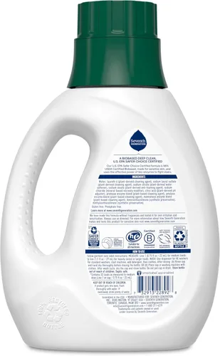Vista 2 de Seventh Generation Detergente Líquido Concentrado para Ropa Free & Clear Sin Fragancia 40 oz